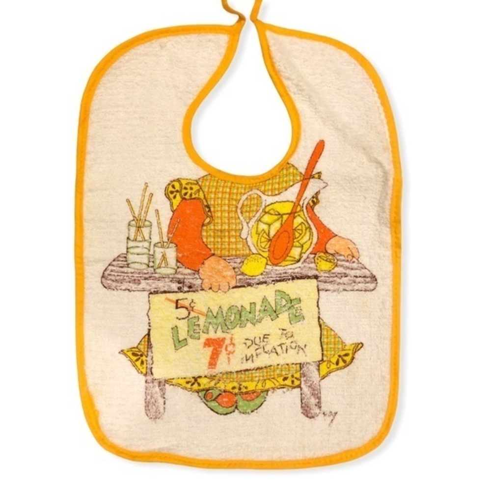 Inflation Joke Lemonade Stand Baby Bib Vintage